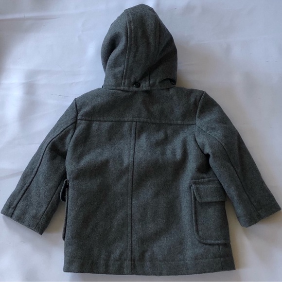 Koala Kids gray coat with removable hood snap button and toggle closure size 18M - Picture 3 of 5